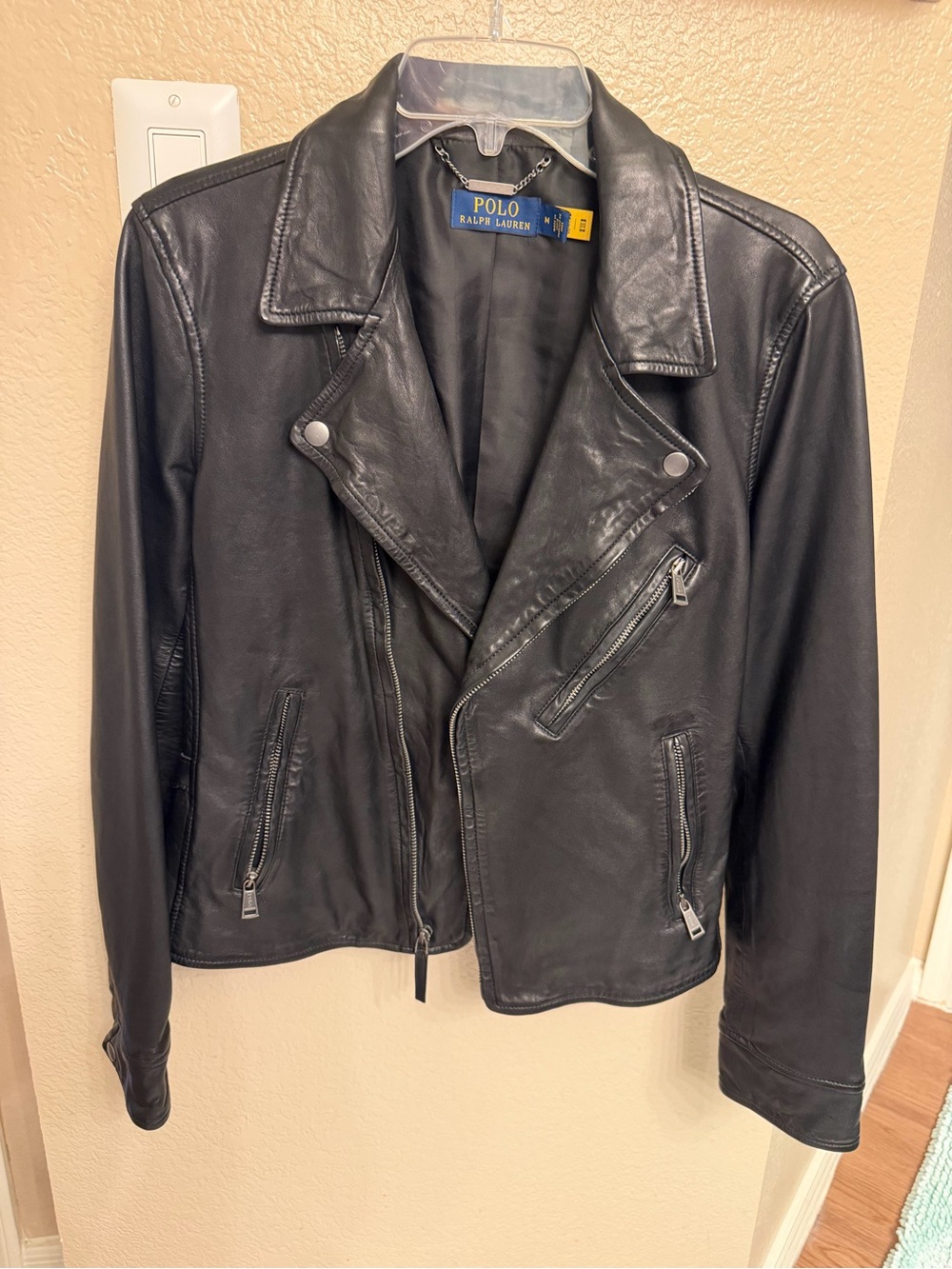 Ralph Lauren Black Leather Moto Jacket